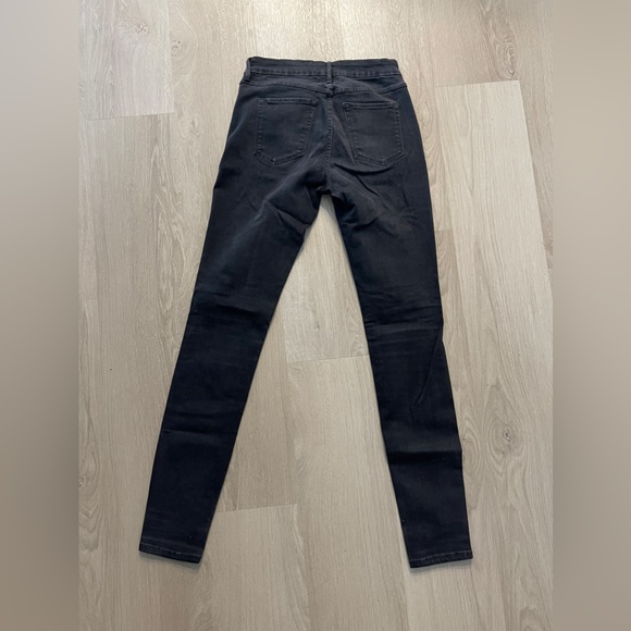 3x1 black distressed mid-rise skinny jeans sz 26 - Picture 2 of 3